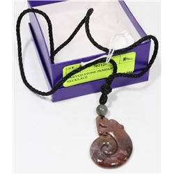 CARVED STONE PENDANT NECKLACE