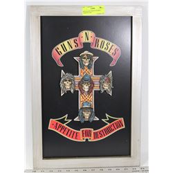 WOOD GUNS 'N ROSES FRAMED "APPETITE FOR
