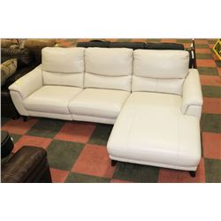 NEW OFF WHITE GENUINE LEATHER NATUZZI 101" X 58"