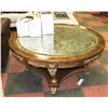 Image 1 : ORNATE ROUND GLASS TOP TABLE. 48"X48"X22"