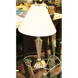 SILVER BASED TABLE LAMP.