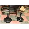 Image 1 : PAIR OF ROUND GLASS TOP BLACK BASE END TABLES.