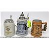 Image 1 : 3 GERMAN BEER STEINS.
