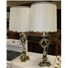 Image 1 : LOT OF 2 ORNATE LAMPS WITH SHADES.