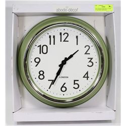 NEW CHROME TRIM WALL CLOCK 14" BATTERY OPERATED