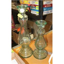 PAIR OF MADE IN SPAIN GLASS VASES.