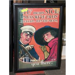 FRAMED VINTAGE RED ROBIN ADVERT.