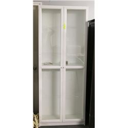 WHITE 2 DOOR CABINET (31"X12"X79).