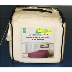 ANTI PILL MICROFLEECE OFF WHITE QUEEN SIZE SHEET