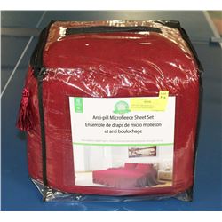 ANTI PILL MICROFLEECE  BURGUNDY QUEEN SIZE