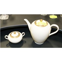 GERMAN TEA POT WITH SUGAR SERVER.