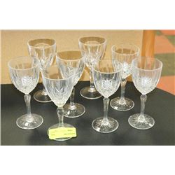 GROUP OF 8 ASSORTED CRYSTAL GLASSES,