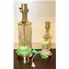 Image 1 : PAIR OF PINWHEEL CRYSTAL LAMPS NO SHADES.