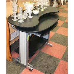 BLACK AND METAL BASED PULL OUT COMPUTER DESK