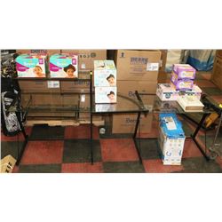 GLASS TOP COMPUTER DESK (59"X59").