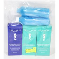 BAG OF ASSORTED ALGEMARIN BATH PRODUCTS.
