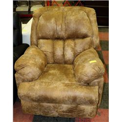 NEW LIGHT BROWN FABRIC ROCKER RECLINER 36"