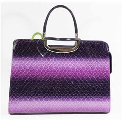 LARGE PURPLE SNAKESKIN STYLE HANDBAGS