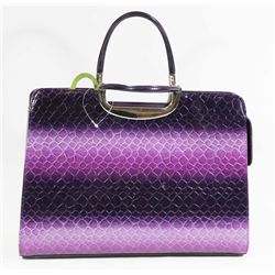 LARGE PURPLE SNAKESKIN STYLE HANDBAGS