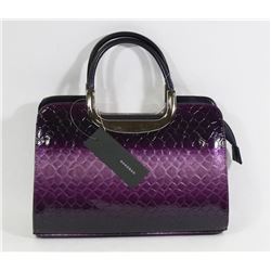 PURPLE SNAKESKIN STYLE HANDBAGS