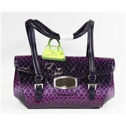 PURPLE SNAKESKIN STYLE HANDBAG