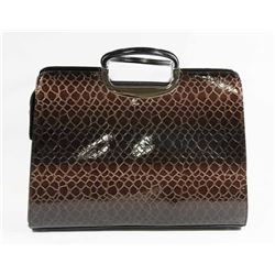 BLACK SNAKESKIN STYLE HAND BAG