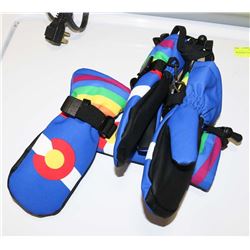 BOODUN LOT OF 2 KID/TEEN SMALL  WINTER SKI GLOVES,