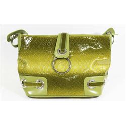 GREEN SNAKESKN STYLE SHOULDER BAG