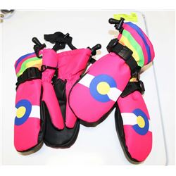 BOODUN LOT OF 2 KID/TEEN SMALL  WINTER SKI GLOVES,