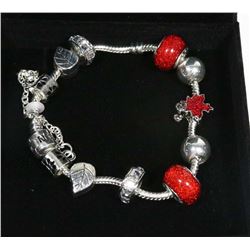 NEW! PANDORA STYLE MAPLE LEAF CHARM BRACELET