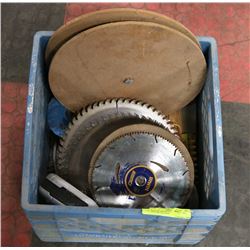 BOX OF ASSORTED SAW BLADES, CUT OFF BLADES
