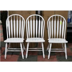 LOT OF 3 WOOD CHAIRS - AS IS