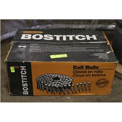CASE OF BOSTITCH COIL NAILS.