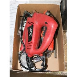 BOX WITH SKIL JIGSAW, CLAMPS AND STAPLER