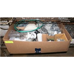 BOX OF ASSORTED ELECTRICAL AND CONSTRUCTION