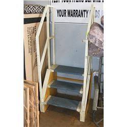 3 STEP PLATFORM WITH HAND RAILS.