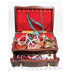 SOLID WOOD 1 DRAWER JEWELLERY BOX WITH