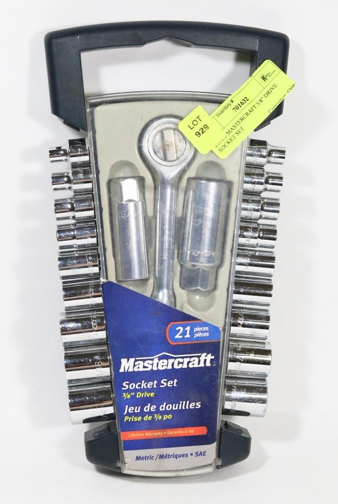 21PCS MASTERCRAFT 3/8" DRIVE SOCKET SET Kastner Auctions