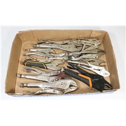 LARGE FLAT OF VISE-GRIPS
