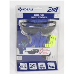 KOBALT SAFETY GLASSES WITH GLOVES.
