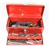 Image 1 : RED METAL TOOL BOX W/ TOOLS