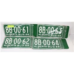 4 SETS OF MATCHING LICENSE PLATES IN CONSECUTIVE