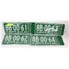 Image 1 : 4 SETS OF MATCHING LICENSE PLATES IN CONSECUTIVE