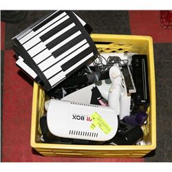 BOX OF ASSORTING GAMING ACCESSORIES INCL WII, PS2,