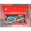 Image 1 : RED METAL TOOL BOX FILLED WITH TOOLS