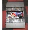 Image 1 : LARGE GREY METAL TOOL BOX FILLED W/ ELECTRICAL &