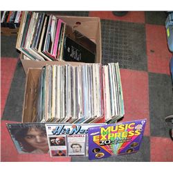 2 BOXES OF ASSORTED RECORDS.