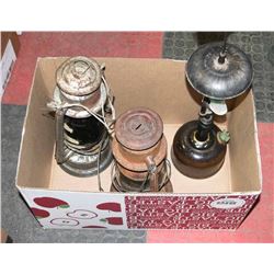 VINTAGE COAL OILS LAMPS, (KEROSENE) AND VINTAGE