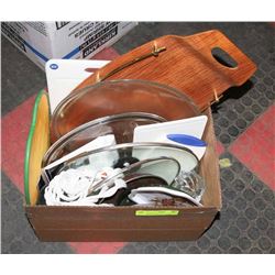 KITCHEN TRAYS, TRIVETS, CUTTING BOARDS, LIDS, AND