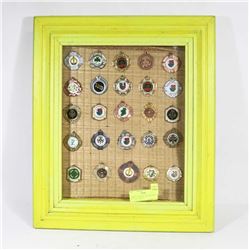 LARGE GLASS DISPLAY CASE WITH 25 CELTIC / IRISH